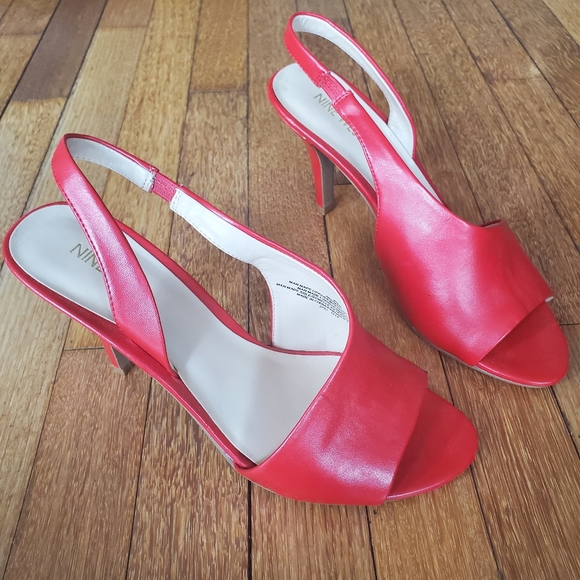 Nine west red sandals heels 9.5 - Picture 2 of 7